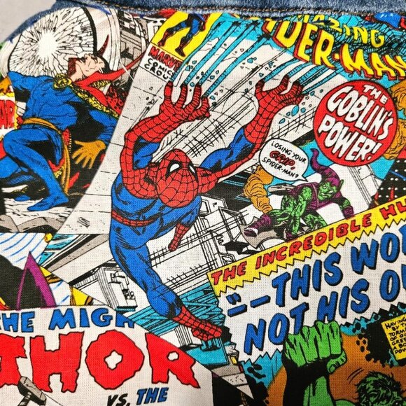Superheroes Artist Created Denim Jacket Comicon Batman Thor Spiderman Hulk 2XL - Picture 5 of 11